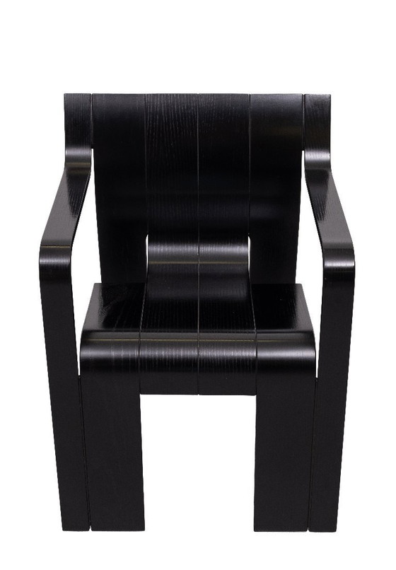 Image 1 of Gijs Bakker Black Strip Stühle mit Armlehnen