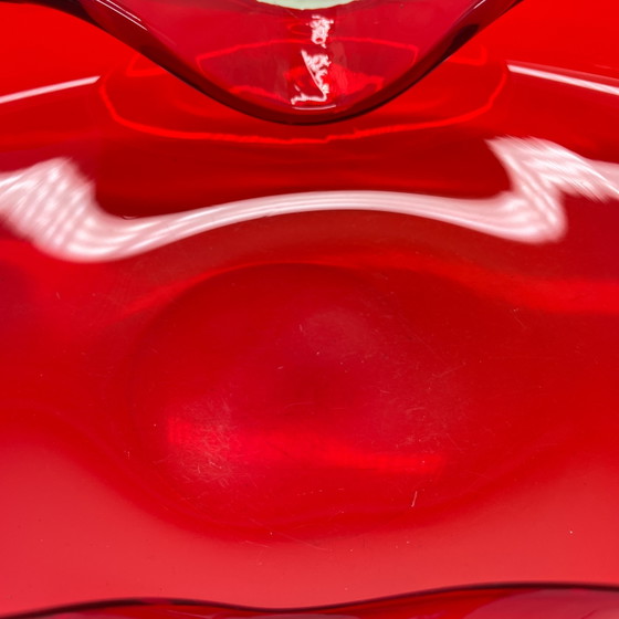 Large Murano art glass bowl, ruby ​​red – 30.5 cm – 3 kg – Vintage Art Glass – Vases (photo 10 of 15)