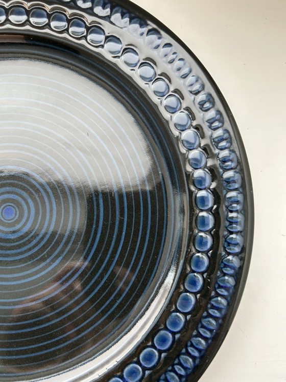 Ernestine Salerno Italy Onestini Blauw Vintage Art MCM Keramiek Presentatieschaal 28cm – Wanddecoratie (photo 4 of 5)