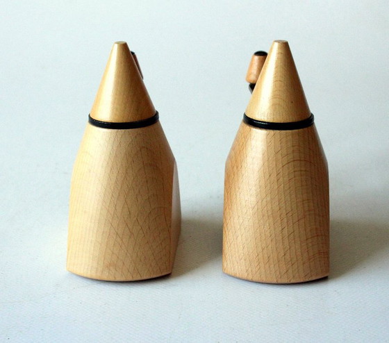 Set design saliera e pepiera Zassenhaus anni '80, Accessori da cucina, Legno, Metallo, Marrone, Modern (foto 3 di 7)