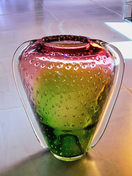 Image 1 of Strawberry Vase in Murano Bubbled Glass, 1960