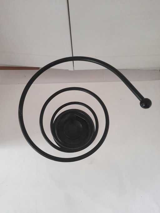 Black metal spiral design umbrella stand
