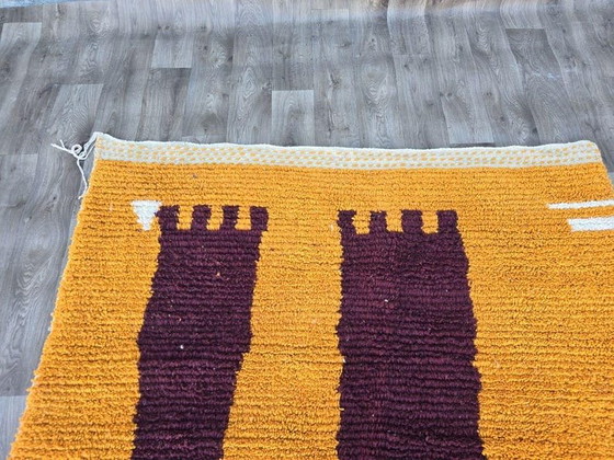 Image 1 of Traditioneel handgemaakt vloerkleed van puur wol met kleurrijke patronen, 150/250 cm