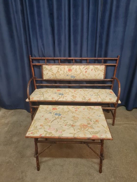 Image 1 of Ensemble de salon ancien en faux bambou par la Maison Staněk - Prague, vers 1910