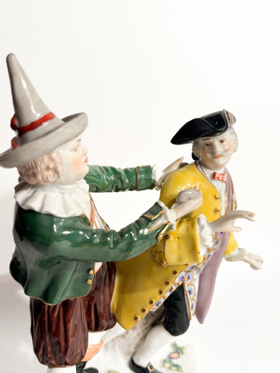 19th Century Ludwigsburg Polychrome Porcelain Group Sculpture – Rococo (photo 4 of 14)