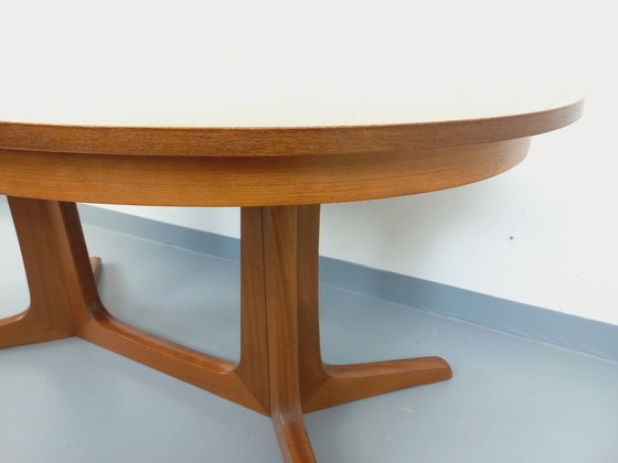 Image 1 of Vintage Baumann oval teak dining table from the 1960s/70s with extensions