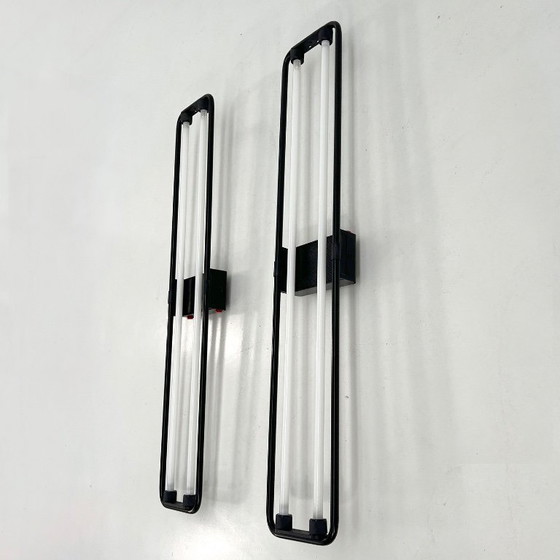 Image 1 of Big Black Neon Wall Lamp by Gian N. Gigante for Zerbetto, 1980s