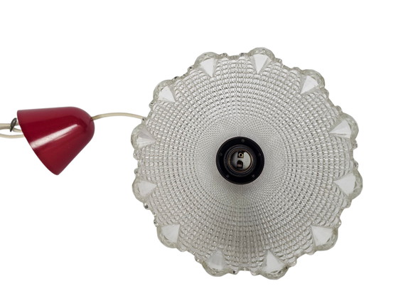 Image 1 of Erco Leuchten - Germany - pendant lamp - holophane style - Space Age - crystal - 70's
