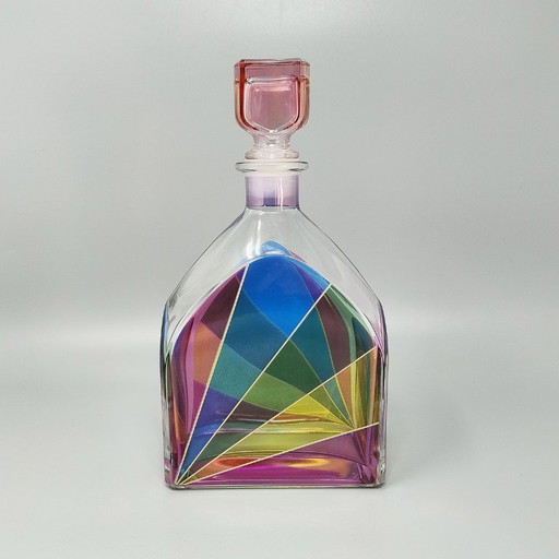 1970s Stunning Decanter or Decorative Bottle by Luigi Bormioli. Made in Italy