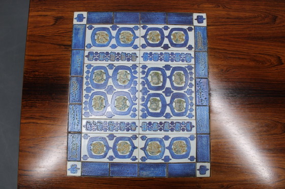 Image 1 of Mid-century Danish Haslev Mobelsnedkeri Coffee Table, Ceramic Tile Inlay, circa 1960s