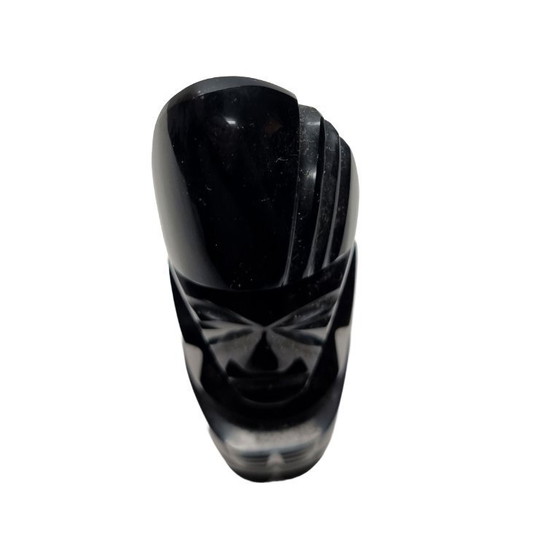 Image 1 of Vintage Obsidian Aztec idol statue