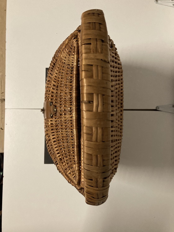 Image 1 of Vintage rieten boodschappenmand uit de jaren 70, Frans vakmanschap