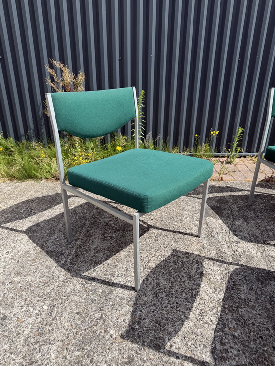 6 x Vintage Eetkamerstoelen Loungestoelen – Metal, Textile (photo 5 of 10)