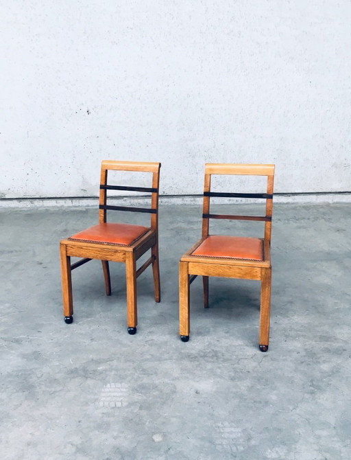 Set di sedie laterali in stile modernista Art Déco, Belgio, anni '30