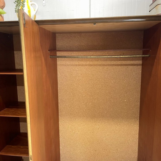 Image 1 of Vintage mid-century 4-door gloss wardrobe, demountable