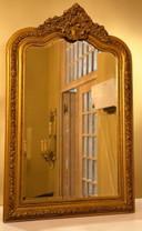 Beautiful antique faceted crested mirror 125 x 80