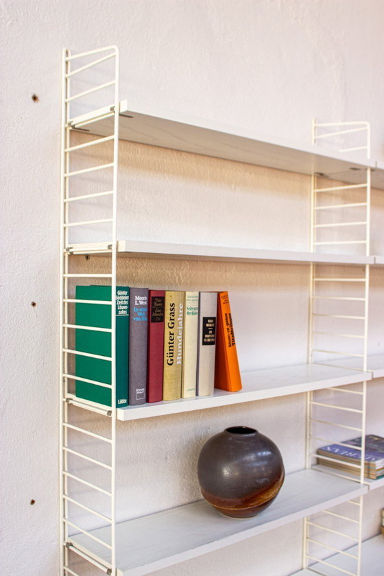 Image 1 of Original Nisse String shelf, vintage mid-century white highboard