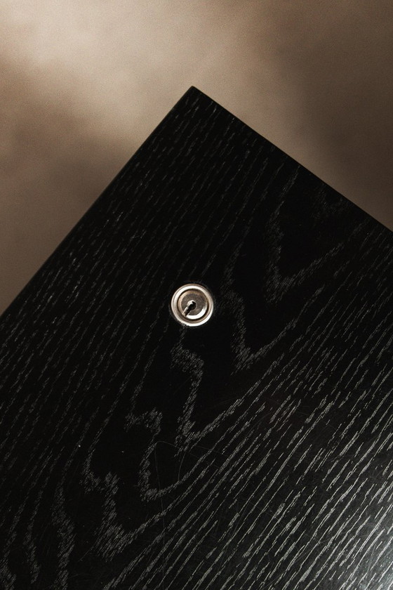 Image 1 of Florence Knoll sideboard in black oak and chrome for Knoll International, 1960s