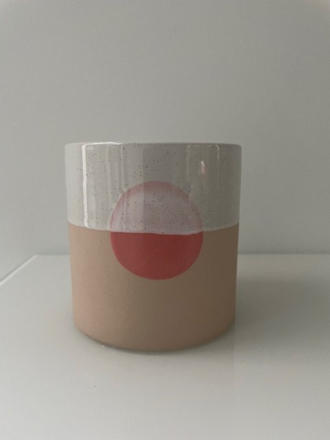 Ceramic Flower Pot 'Pink Sunset' - Modern Design With a Warm Appearance