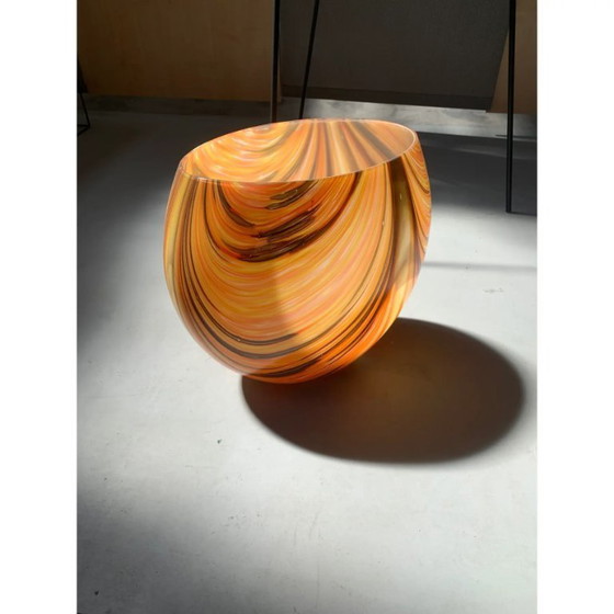 Image 1 of Artistic Vase in Murano-Attributed Glass, Early 21st Century, Featuring Colored Reeds