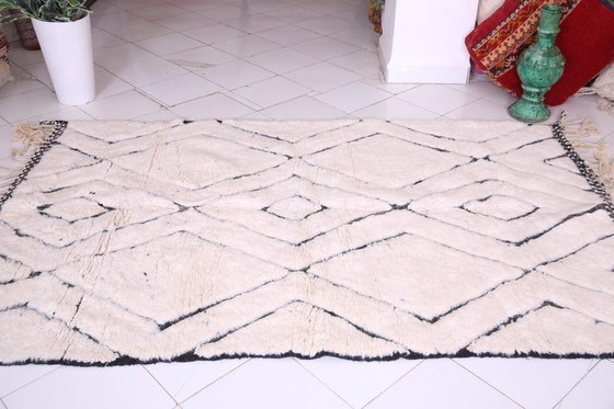 Image 1 of Tappeto Beni Ourain bianco, tessuto a mano, 150/255 cm