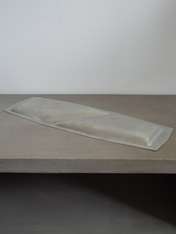 Image 1 of Vassoio lungo in metallo vintage, design spaziale/futuristico/anni '70