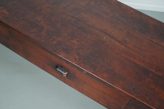 Image 1 of Großer, antiker französischer Beistelltisch im Kolonialstil aus Teakholz