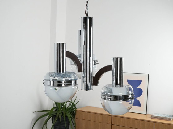 Image 1 of Kroonluchter uit het ruimtetijdperk, Muranoglas, jaren 70, gemaakt in Italië