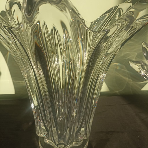 Imposante Vintage-Kristallvase – Art Vannes, Frankreich – 1960er Jahre (4,42 kg)