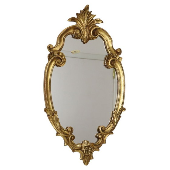 Specchio Francese Dorato a Foglia d'Oro Stile Barocco 60cm – Glass (photo 17 of 21)