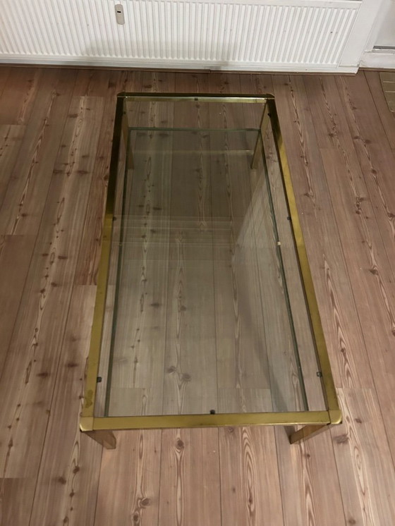 Image 1 of Hollywood Regency style coffee table in glass and gold