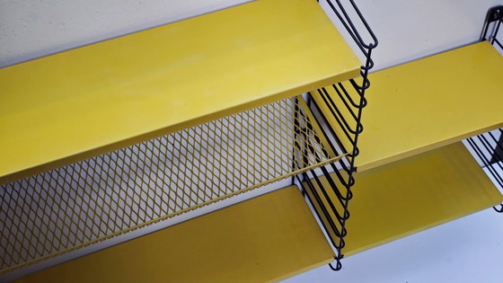 Image 1 of Tomade wall rack, rare yellow, original condition, two parts, vintage design