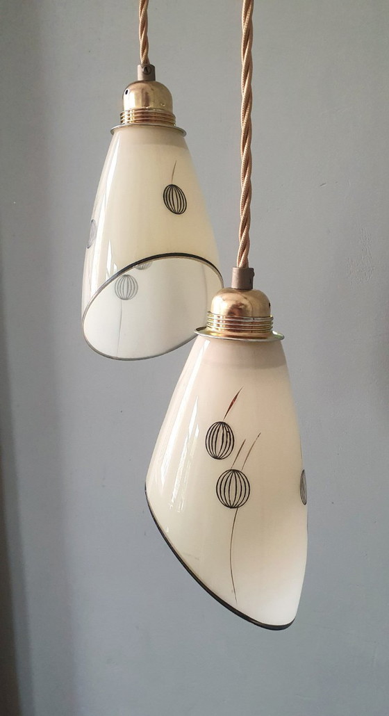 Set Vintage Hanglampen Met Decoratie. Beige / Zacht Geel – Metal (photo 7 of 27)