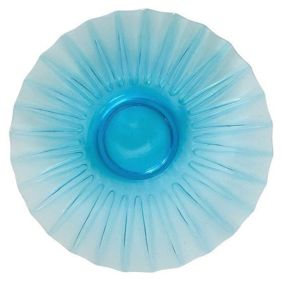 Image 1 of Vintage mid-century blue glass bowl V. Horáček Rosice 1960's