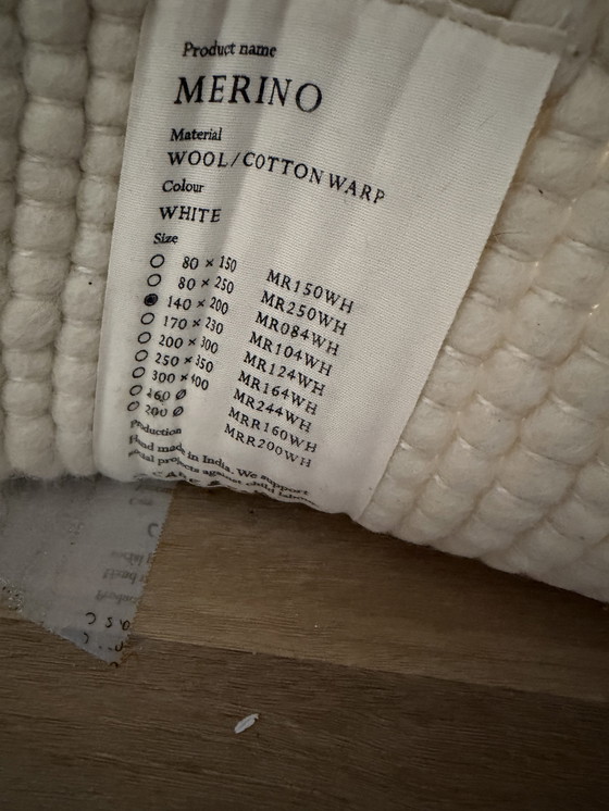 Image 1 of Klassieke collectie vloerkleed van 100% merinowol, wit, 140x200 cm