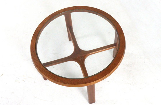 Image 1 of G-Plan round coffee table teak with glass vintage