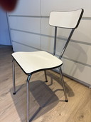 Sedie da cucina vintage Brabantia anni '60 - set di 2 - formica bianca/cromata con braccioli