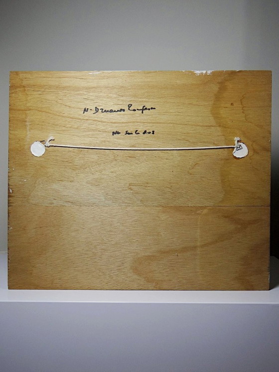 Image 1 of Naakt schilderij van een slapende vrouw, moderne olieverf op paneel, vintage