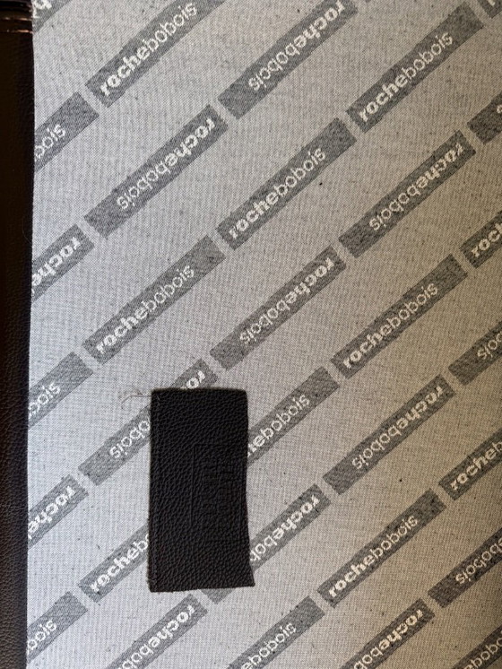 Image 1 of Canapé + pouf design cuir Roche Bobois « Chocolat », 3-4 places