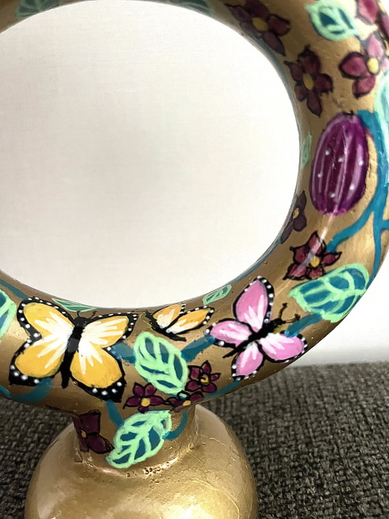 Image 1 of Hand-painted candlestick 'Butterflies'