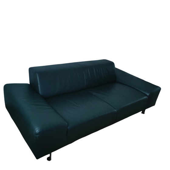 Image 1 of Sofá moderno de cuero negro Kanizsa Trend