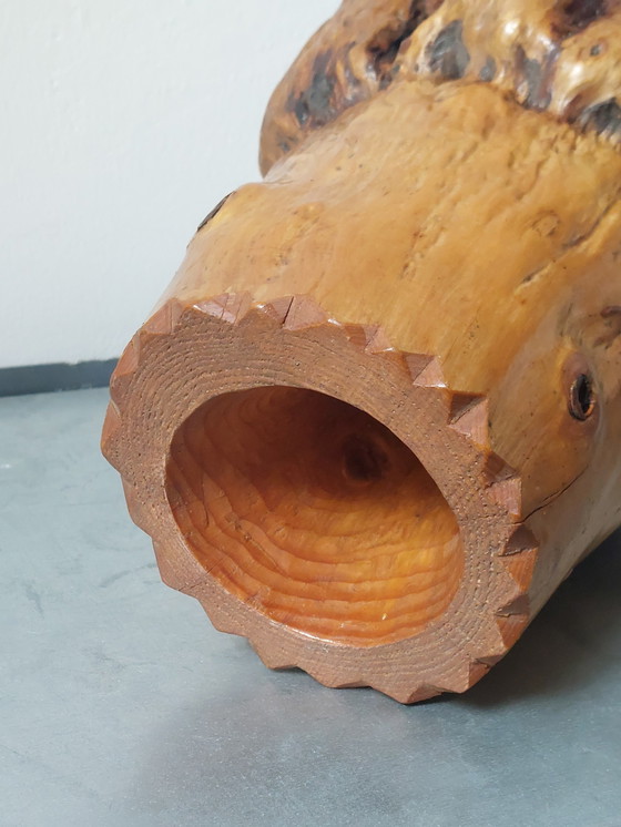 Image 1 of Hand-carved brutalist vintage root wood vase