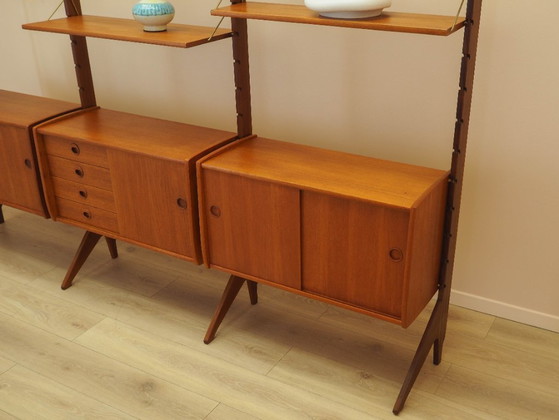 Image 1 of Teak modular shelving unit, Norwegian design, 1960s, manufactured by Blindheim Mobelfabrikk, designed by John Texmon & Einar Bli