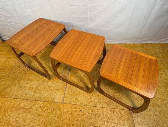 Image 1 of Mid century retro vintage teak Nest of Tables by Nathan 1960 British Quality Made Scandinavian Design  Fantastic set of mid-cent