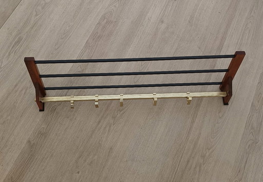 Fifties Danish design coat rack with hat shelf