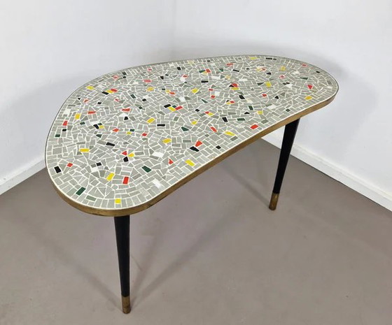 Mesa de Centro Mosaico Mid-Century, Libros de arte, Latón, Negro, Mid Century Modern (foto 2 de 10)