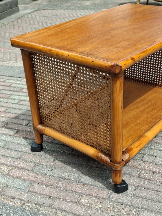 Image 1 of Table de service vintage avec anneau en toile et manou.
