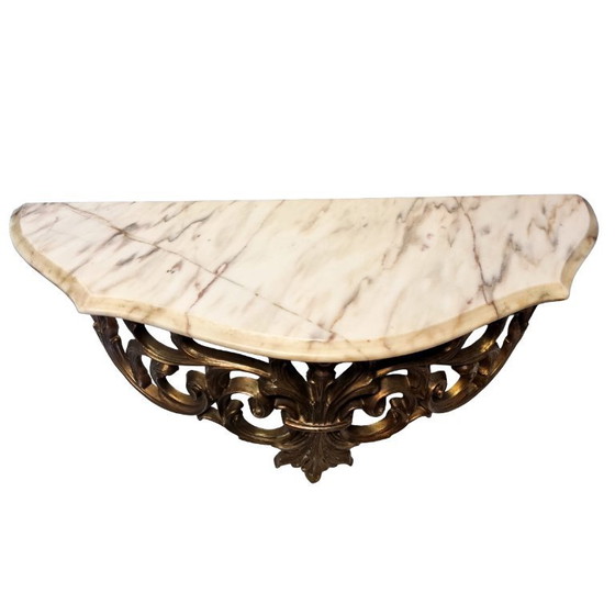 Image 1 of Consolle da parete francese vintage con piano in marmo