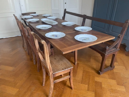 Mesa extensible Mesa de comedor Mesa Madera de cerezo Antigua Francesa