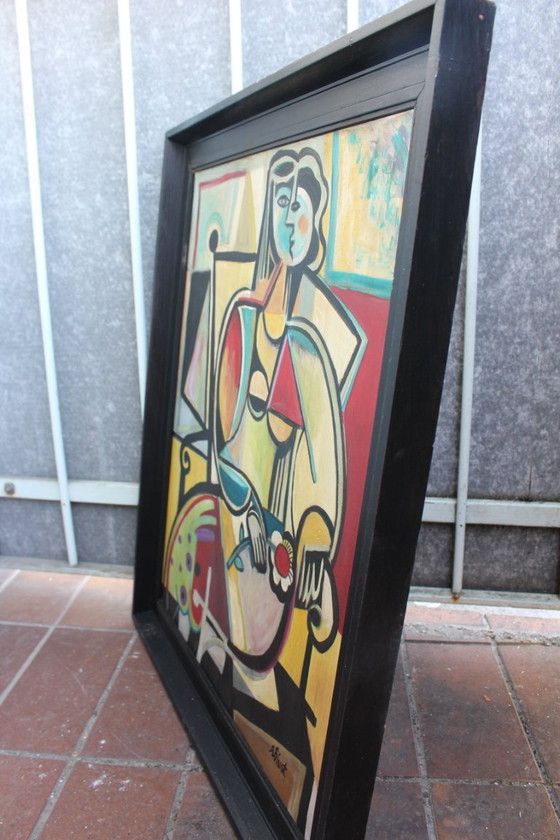 Image 1 of 1932 Surrealism Pablo Picasso Acrylic on Board